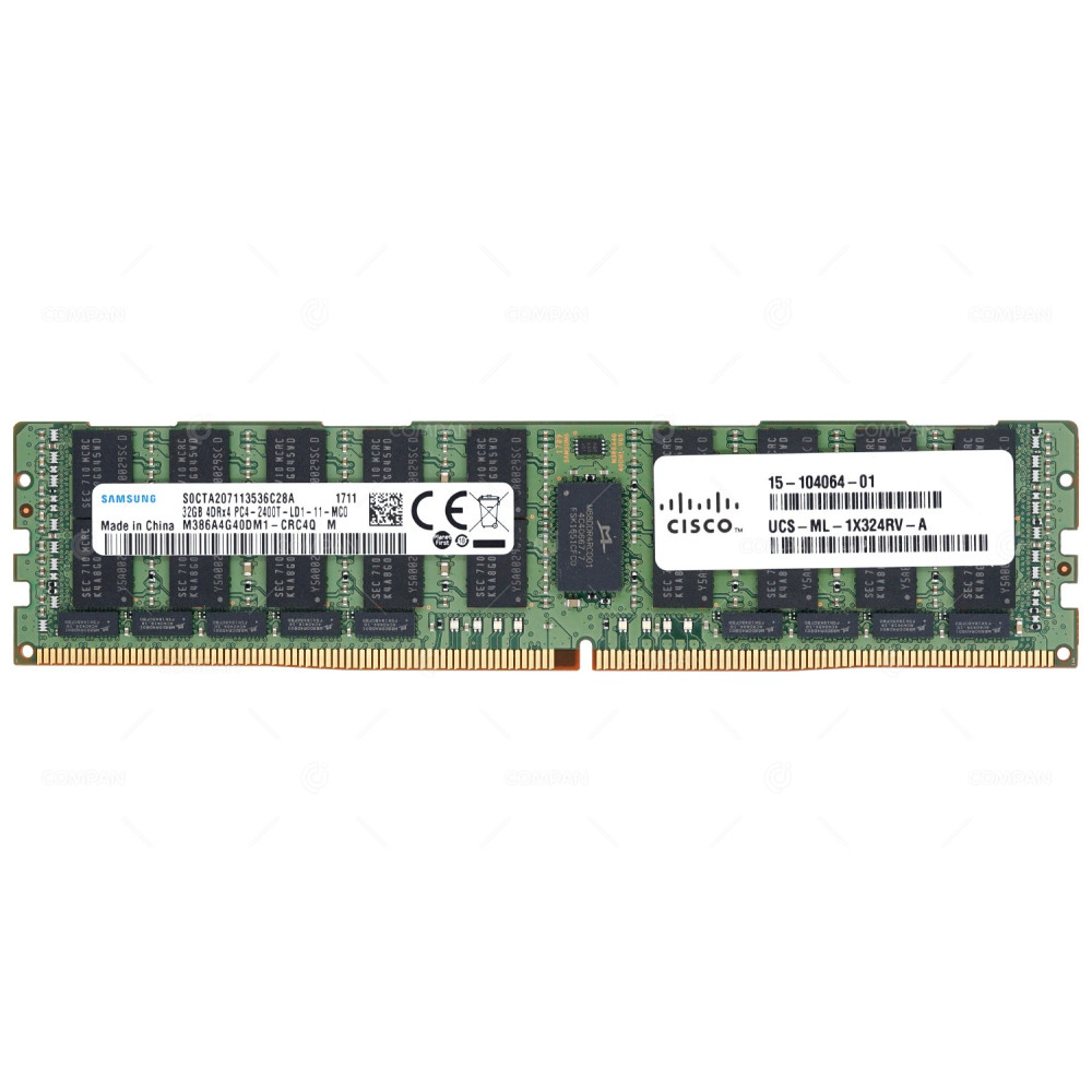 15-104064-01 CISCO MEMORY 32GB 4DRX4 PC4 2400T DDR4 19200T UCS-ML-1X324RV-A, M386A4G40DM1-CRC
